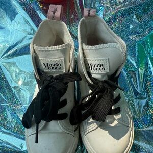 Disney Minnie Mouse White and Black Kids Sneakers